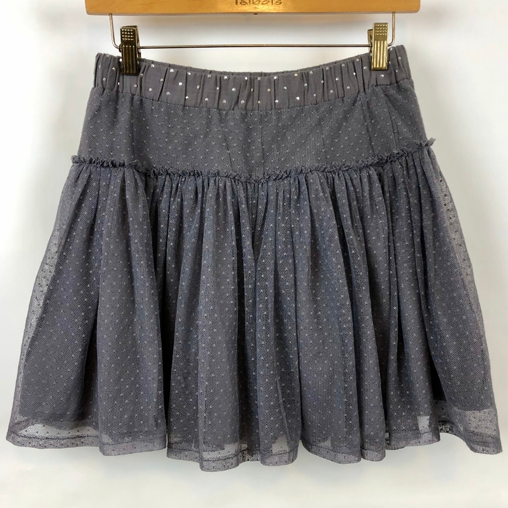 Zara Kids tulle skirt with silver metallic trim